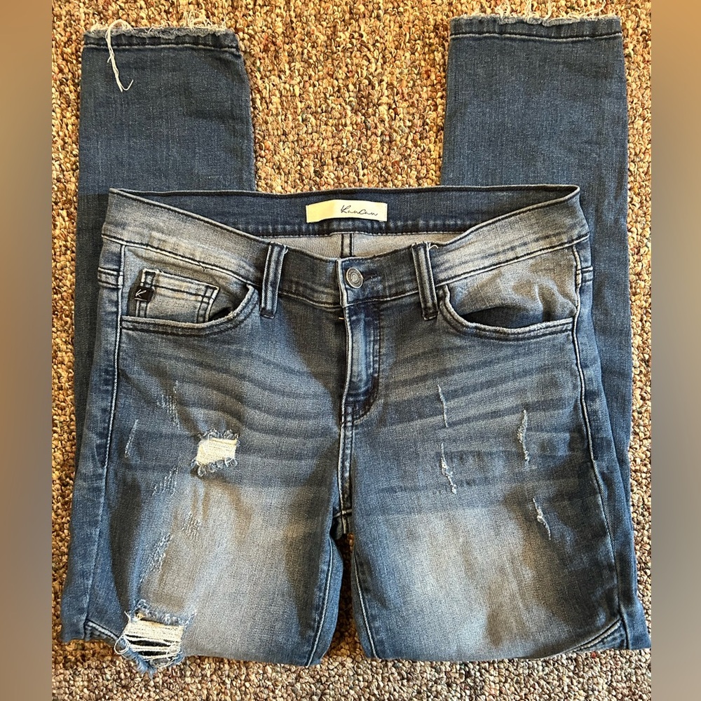 KanCan Los Angeles Distressed Skinny Jeans - Dark Wash